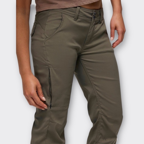PrAna Halle Pant Bootcut Low UPF Gorpcore Outdoor Hiking Slate Green 10 Short - Picture 2 of 14